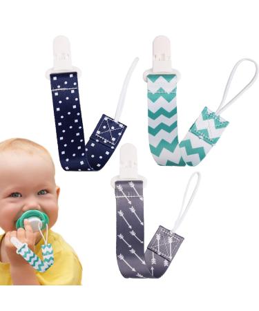 FAYNDE pacifier clips-pacifier clamps made of fabric pacifier clip with soft feel good solid effect stays in place for bite ring toys girls boys children children babies T3 combination