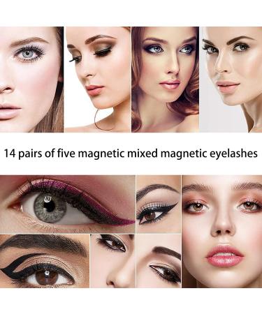 Joyeee Magnetic Eyelashes with Eyeliner 14 Pair Reusable False Lashes 3D Natural Looking Clusters Individual Lashes kit with Applicator No Glue Diy Lash Extension Kit - Buy Online on SooperMarket.com