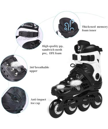 Unisex ABEC-7 Inline Skates - White Men's 11 / Women's 11.5 - 85A Wheels - Adult Fitness Skates - Buy Online on SooperMarket.com