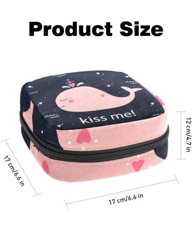 Kiss Me Pink Whale Sanitary Napkin Storage Bag | Menstrual Cup Pouch | Nursing Pad Holder | Tampon Bags | Portable Period Bag - Multi-colored - Buy Online on SooperMarket.com