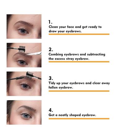 One-Step Reusable Eyebrow Stamp Set | Natural Dark Gray Eyebrow Gel & Powder Template | Perfectly Shaped Brows - Buy Online on SooperMarket.com