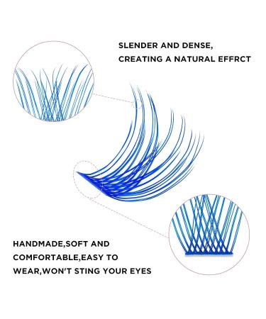 Colored Lash Clusters DIY Eyelash Extensions 72 C/D Curl - Natural Blue-D mix8-16 - Buy Online on SooperMarket.com