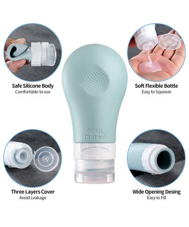 Gemice TSA Approved Travel Bottles - Leak Proof Silicone Squeezable Containers Set (16 Pack) - Grey - Buy Online on SooperMarket.com
