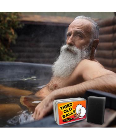 Shop Gears Out Tired Old Balls Soap Bar - Perfect Gag Gift for Men s Milestone Birthdays & Over-the-Hill Celebrations | Black Charcoal Soap for Adults - Buy Online on SooperMarket.com