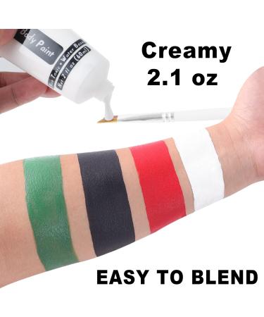 Go Ho Clown White Black Red Face Body Paint (6 oz) - Non-Toxic Water-Based Makeup for Halloween, Cosplay & Dress Up - Buy Online on SooperMarket.com