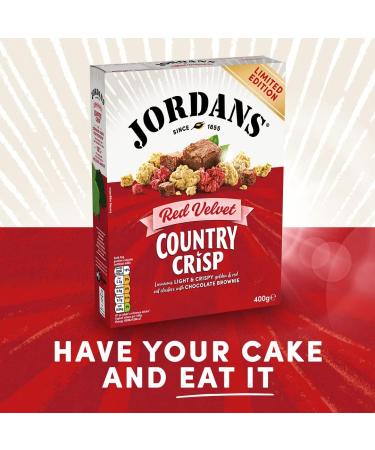 Jordans Country Crisp Red Velvet Ltd Ed | Breakfast Cereal | Vegetarian | 6 PACKS of 400g Red Velvet 400G (Pack of 6) - Buy Online on SooperMarket.com
