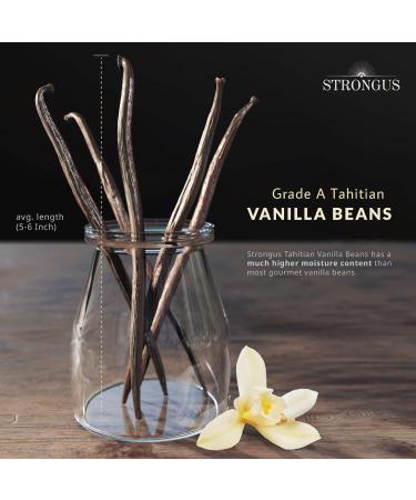 Strongus Large Tahitian Vanilla Beans - Grade B - Rich Creamy Flavor - 15-Pack for Baking, Brewing & Cooking - Buy Online on SooperMarket.com