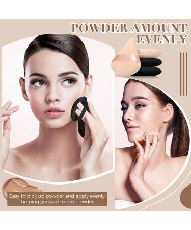 Triangle Makeup Sponge Set - 4 Pcs Cosmetics Face Powder Puff for Foundation - Soft Velvet Body Cushion Pads in Black Nude - Buy Online on SooperMarket.com