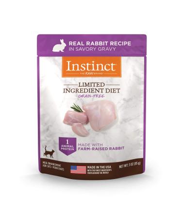 Instinct Limited Ingredient Cat Food Topper, Limited Ingredient Diet Natural Grain Free Wet Cat Food Topper Rabbit 3 Ounce (Pack of 24)