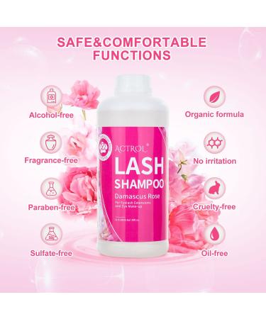 Rose Eyelash Extension Cleanser 1L - Professional Foaming Shampoo for Natural Lash Care - Paraben & Sulfate Free - 33.8 Fl Oz - Buy Online on SooperMarket.com