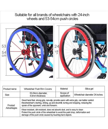 Wheelchair Push Rim Covers 1 Pair Wheelchair Non-Slip Silicone Hand Push Ring 24 Inch Anti-Slip Wear-Resistant Silicone Hand Push Cover Hand Wheel Snare Pads(F 22 inch) 22 inch F - Buy Online on SooperMarket.com