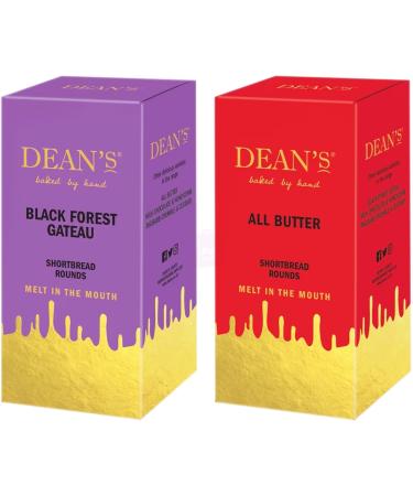 Dean's Flavoured Shortbread Rounds - All Butter and Black Forest Gateau (2 x 150 grams)
