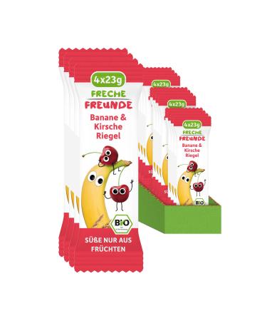 Cheeky friends organic fruit bars Banana and cherry for babies and children from 1 year without sugar additive vegan lactose -free 12 x (4 x 23g) banana & cherry 4 pieces (12 pack)