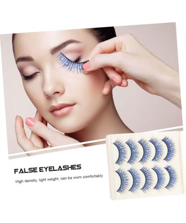 Gogogmee 5 Pairs False Eyelashes Fake Lashes Colored Eyelashes Soft Thick Lashes Soft Light Fake Lash Blue Lashes Rhinestone Eyelashes Cosplay Lashes Fake Eyelashes Fiber - Buy Online on SooperMarket.com