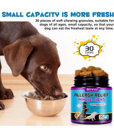 HXTMKT Dog Itch and Immune Chews Itch Relief Allergy Relief for Dogs Anti Itch for Dogs Skin Allergy Treatment for All Dog Breeds 30 Chews Duck Flavor Dog Skin& Coat Health Supplement - Buy Online on SooperMarket.com