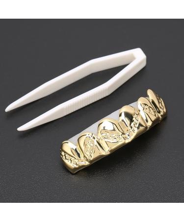 Metal Teeth Brace Portable Stable and Firm Light Weight Easy To Wear Hip Hop Brace for Men and Women for Upper Teeth for Most Tooth Sizes(Gold) - Buy Online on SooperMarket.com