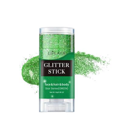 Green Body Paint Body Glitter Stick Waterproof Mermaid Face Glitter Gel Hair Glitter Glitter Holographic Sequins Paint Makeup Body Glitter for Women Face/Body/Hair/Eyes/Lip