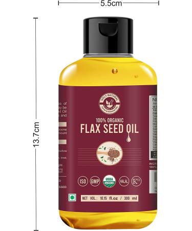 USDA Certified Organic Flax Seed Oil 10.15 fl oz - 100% Pure & Natural, Virgin Cold Pressed - Food Grade Supplement (Pack of 1) - Buy Online on SooperMarket.com