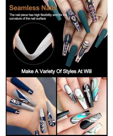 Kalolary 480pcs XXL Natural Color False Nail Tips - Extra Long Half Cover French Acrylic Nail Art Extension Tools in Clear Box - Buy Online on SooperMarket.com