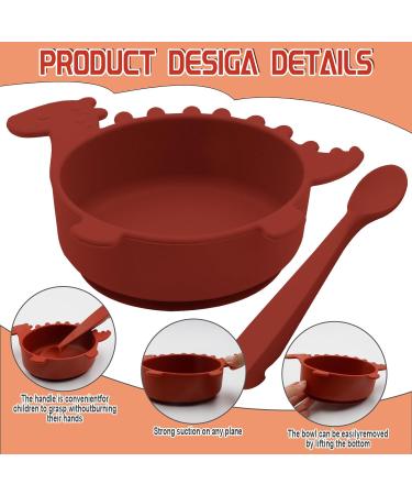 Silicone Baby Bowl with Suction - Food Grade BPA-Free Toddler Weaning Bowl in Red - Buy Online on SooperMarket.com