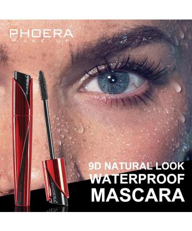 PHOERA Lash Volume Mascara Waterproof 9D Curling Eye Makeup smudge proof Lift No Clump Long Lasting Black Mascara Intense Lengthen & Volumize | Cruelty Free - Buy Online on SooperMarket.com