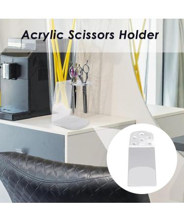 Scissors Holder for Hair Stylist | Acrylic Salon Scissors Holder - Groomer Scissor Stand Hairdresser Organizer- Clear 6 Holes Stylist Tool Rack for Barber Shop Home - Buy Online on SooperMarket.com