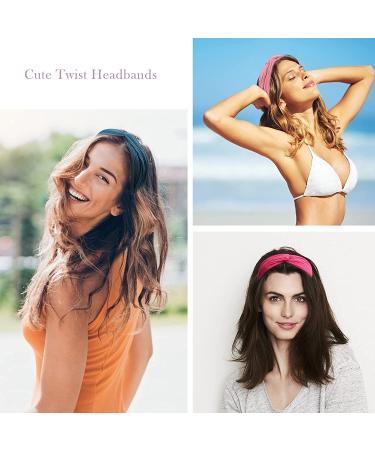 Ondder Knotted Elastic Headbands 20 Pack - Assorted Colors for Women, Work Out, Yoga, Sports - Cute Head Wrap Hair Accessories - Solid Color Series A - Buy Online on SooperMarket.com
