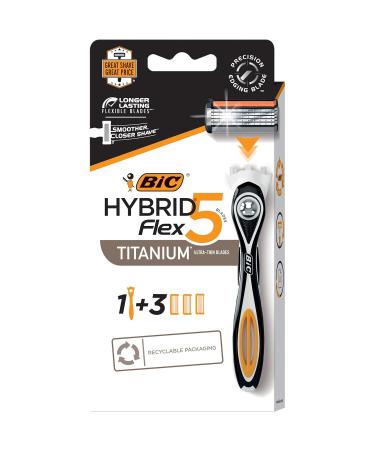 Bic Flex 5 Hybrid Razor - 1 Handle & 3 Cartridges | International Shipping Available - Pack of 3 - Buy Online on SooperMarket.com