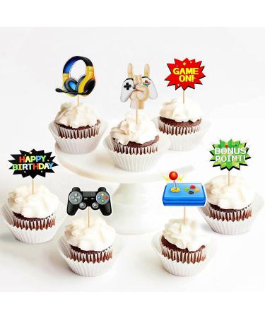Cyodoos 40 PCS Video Game Cupcake Toppers for children's game decoration themed baby shower birthday party cake decoration supplies favorite for birthday fan parties - Buy Online on SooperMarket.com