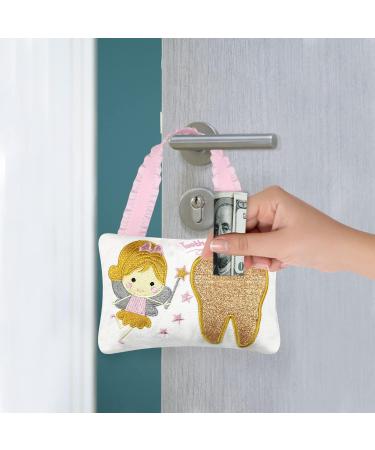 Gold Shiny Teeth Tooth Fairy Pillow with Pocket - Kids Tooth Fairy Souvenir Collection - Buy Online on SooperMarket.com