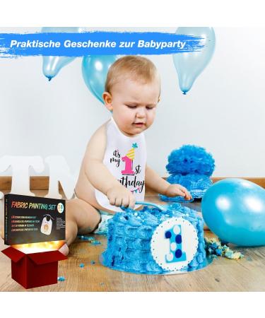 Anyuke 38-Piece Baby Care Set: 10 Washable Bibs 24 Textile Pens & 4 Stencils - Perfect for Baby Showers & Parties - Buy Online on SooperMarket.com