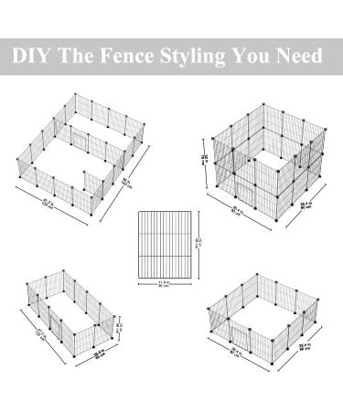 LANGXUN Small Animal Playpen | Portable Metal Wire Pet Playpen for Rabbits, Guinea Pigs, Puppies, and Kittens | Indoor & Outdoor Cage Fence (12 Panels) - Buy Online on SooperMarket.com