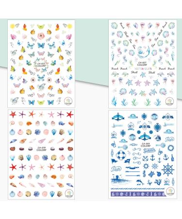 Whaline 3D Nail Art Stickers - 1000+ Self-Adhesive Designs for Women & Girls | Flamingo, Cactus, Fruits, Ocean & More | Manicure DIY & Nail Salon | 12 Sheets - Buy Online on SooperMarket.com