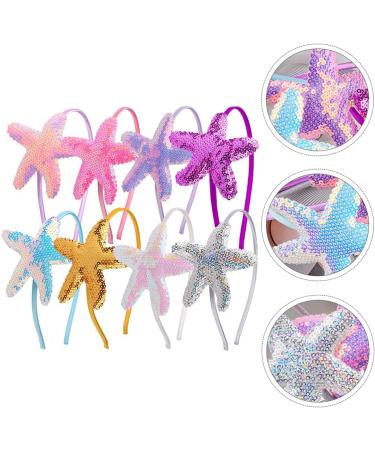 Minkissy Seestern Headband Set - 8pcs Sequin Mussel Marine Animal Hair Bands for Mermaid Cosplay & Girls' Birthday Gifts - Buy Online on SooperMarket.com