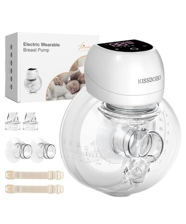 Kissbobo revolutionary milk pump electrical milk pump electrically portable with 4 modes and 12 steps optimal comfort with timer 21 mm/24 mm (white/1 piece) pink 1 piece