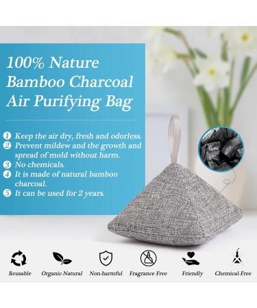 5 Pack Nature Fresh Bamboo Charcoal Air Purifying Bags - Odor Absorber for Home, Closet, Gym, Fridge, Car, Kitchen - Activated Charcoal Bags for Strong Deodorizing and Moisture Removal - Buy Online on SooperMarket.com