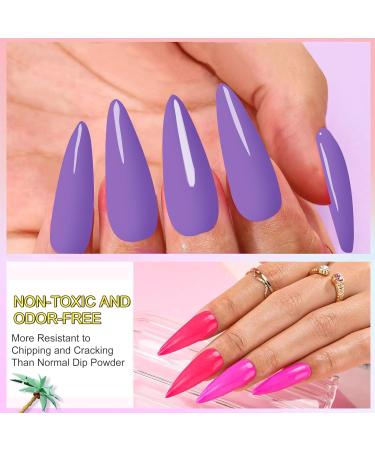 Honey Joy Dip Powder Nail Kit - 4 Colors Neon Bright Green Purple Dipping Powder Set - Salon Quality Manicure at Home - Dip-7pcs-02 - Buy Online on SooperMarket.com