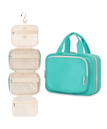 Narwey Hanging Travel Toiletry Bag for Women Wash Bag Cosmetics Makeup Bag Organizer for Travel Size Accessories Teal (Medium)