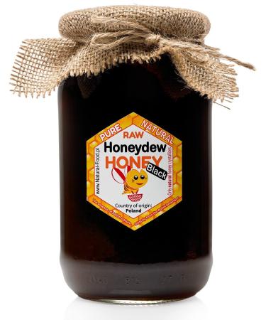 RAW Honey | The king of honeys | Black honey in Glass Jar | Honeydew from conifers | 1 1 kg | Absolutely Pure Raw Natural Unpasteurized Honeydew 1.1 kg (Pack of 1)