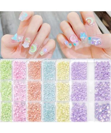 1Box Mixed Nails Art Decorations 3D Beads Nail Easy Installation And Removal Add Charm To Your Nail Nail Supplies Purple - Buy Online on SooperMarket.com