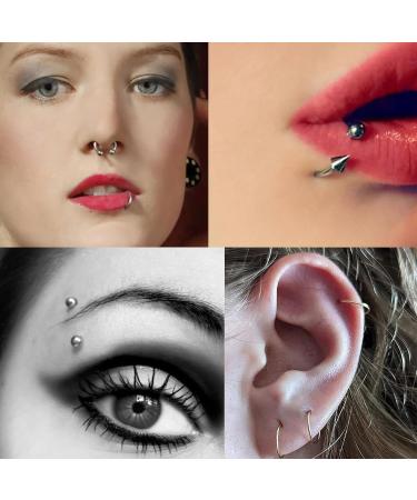 JIESIBAO 100PCS Piercing Kit - 12G 14G 16G Needles & Clamps for Nose Septum Belly Button Lip Tongue Eyebrow Cartilage & More - Professional Piercing Tools - Fast International Shipping - Buy Online on SooperMarket.com