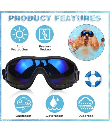 Buy Queerelele Dog Sunglasses - Anti-UV Waterproof Windproof | Fashionable Protective Glasses for Small & Medium Dogs (Black) - Buy Online on SooperMarket.com