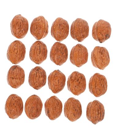 Alipis 20pcs Faux Fruit Decor Walnut Ornament Photo Props Walnut Artificial Food Fake Fruit Walnut Background Pretend Play Food Figure Lifelike Nut Ornament Wedding Birthday Present