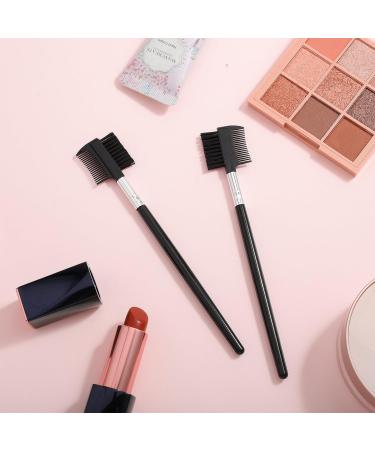 2Pcs Eyelash Brush Comb & Eyebrow Brush Set - Reusable Dual Applicator for Eyelash Extensions | Perfect Makeup Accessory - Buy Online on SooperMarket.com