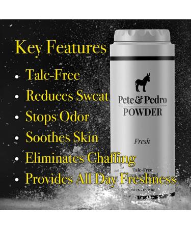 Pete & Pedro Body & Balls Powder 5 oz - Talc-Free Fresh Scent Ball Powder for Men - Buy Online on SooperMarket.com