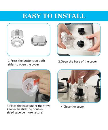 Child Safety Stove Knob Covers (5+1 Pack) - Large Gas Stove Knob Locks for Kids Protection - Buy Online on SooperMarket.com