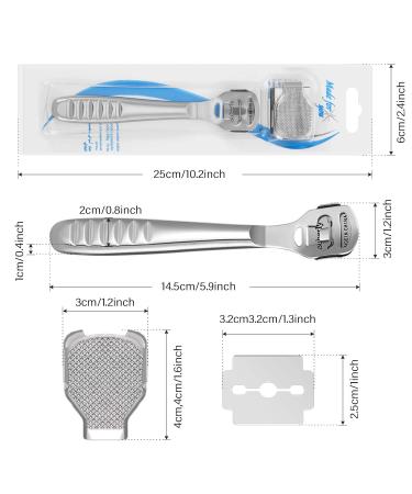 52-Piece Callus Shaver Set with 50 Replacement Blades - Stainless Steel Foot Care Tools for Hard Dry Skin Removal on Hands and Feet - Buy Online on SooperMarket.com
