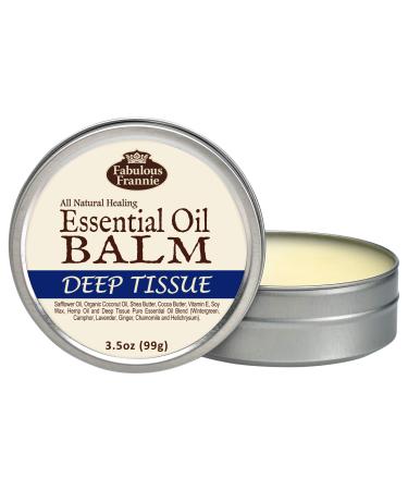 Fabulous Frannie Deep Tissue All Natural Essential Oil Healing Balm made with Organic Coconut Oil Shea Butter Cocoa Butter Vitamin E and Hemp Oils 3.5oz (Pack of 1) Deep Tissue 3.5 Ounce (Pack of 1)