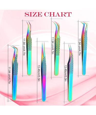7-Piece Precision Eyelash Extension Tweezers Kit for Professional & Beginners | Lash Tech Cosmetology Tools for Volume & Individual Lash Extensions - Buy Online on SooperMarket.com