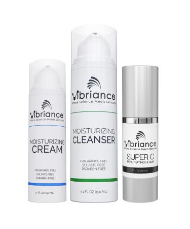 Vibriance Bundle Skincare Set | Super C Serum Moisturizing Cleanser Moisturizing Cream | Complete Skincare Set for Radiant Beauty